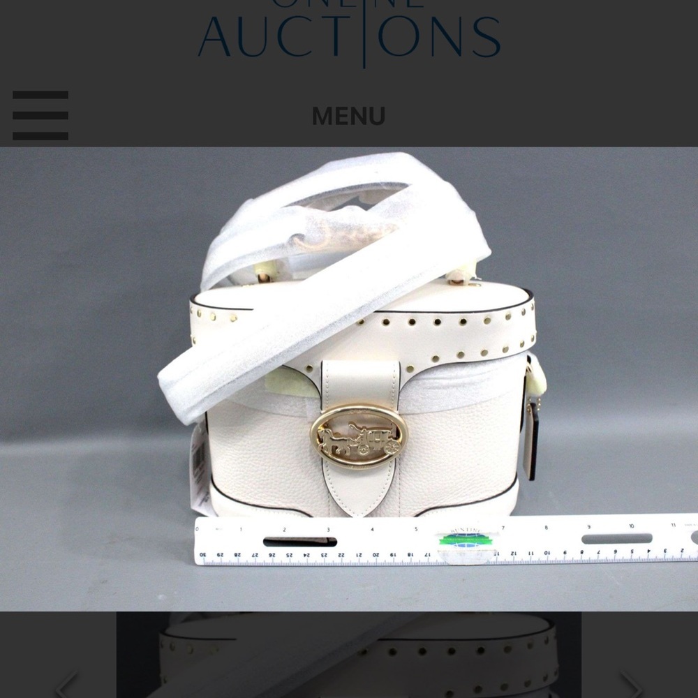 Coach White Crossbody Vanity Case with Gold Hardware